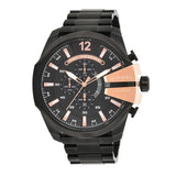 Diesel Mega Chief Chronograph Black Dial Black Steel Strap Watch For Men - DZ4309 Buy Now By Diesel