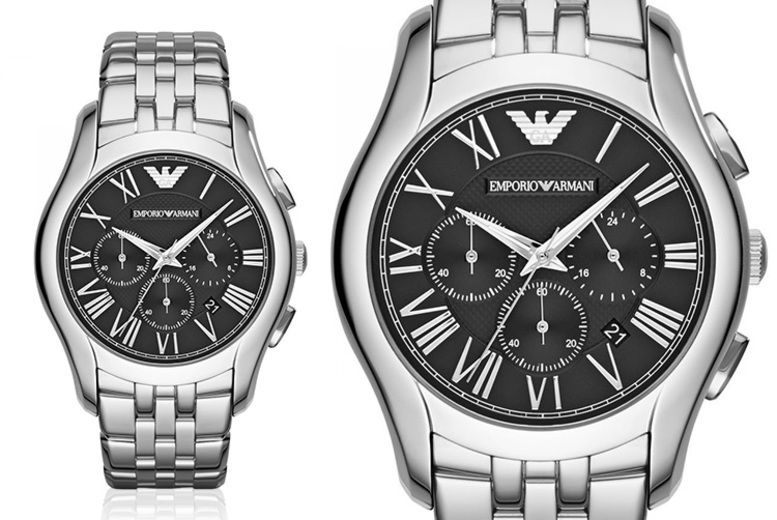Emporio Armani Classic Chronograph Black Dial Silver Steel Strap Watch For Men - AR1786 Buy Now By Emporio Armani