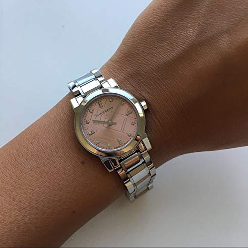 Burberry The City Diamonds Pink Dial Silver Steel Strap Watch for Women - BU9223 Buy Now By Burberry