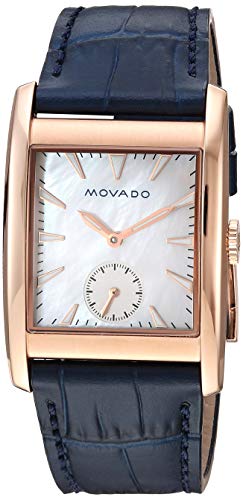 Movado Heritage Mother of Pearl White Dial Blue Leather Strap Watch For Women - 3650052 Buy Now By Movado