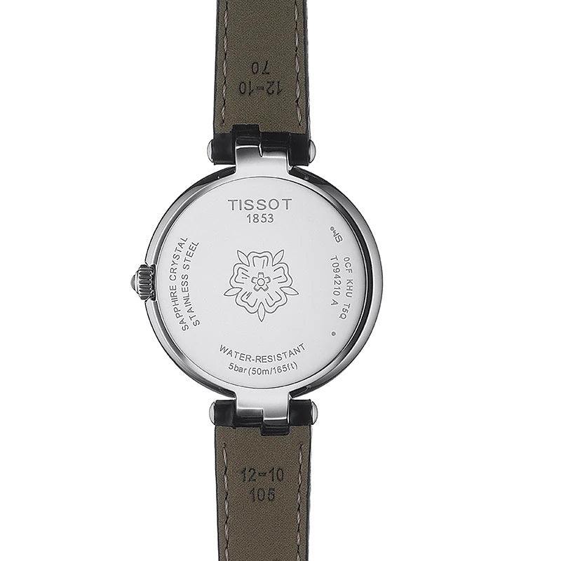 Tissot T Lady Flamingo Mother of Pearl White Dial Black Leather Strap Watch for Women - T094.210.16.111.00 Buy Now By Tissot