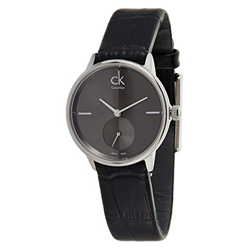 Calvin Klein Accent Black Dial Black Leather Strap Watch for Women - K2Y231C3 Buy Now By Calvin Klein