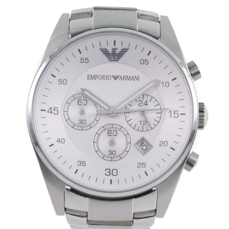 Emporio Armani Sportivo Chronograph Silver Dial Silver Steel Strap Watch For Men - AR5963 Buy Now By Emporio Armani