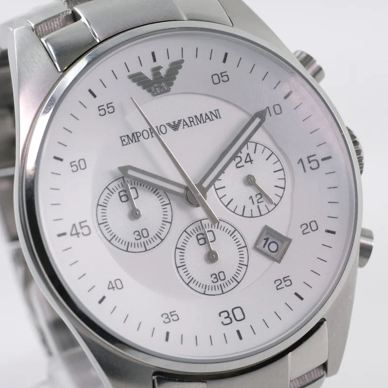 Emporio Armani Sportivo Chronograph Silver Dial Silver Steel Strap Watch For Men - AR5963 Buy Now By Emporio Armani