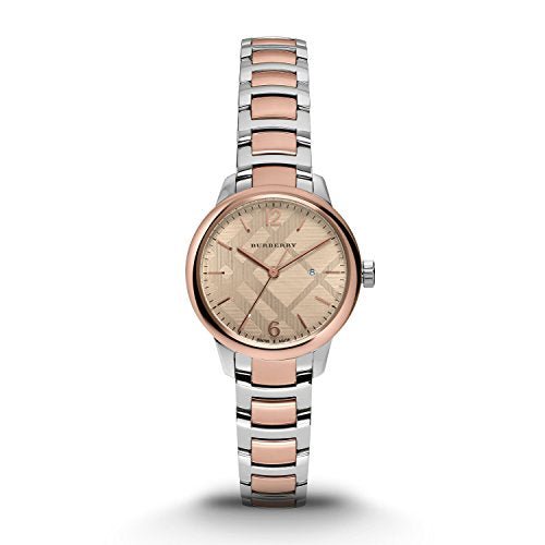 Burberry The Classic Rose Gold Dial Two Tone Steel Strap Watch for Women - BU10117 Buy Now By Burberry