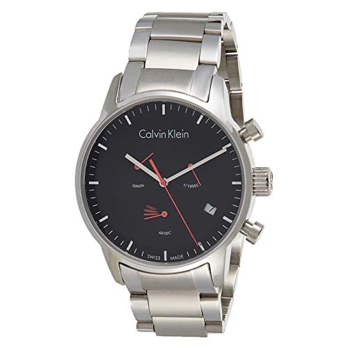 Calvin Klein City Chronograph Black Dial Silver Steel Strap Watch for Men - K2G27141 Buy Now By Calvin Klein