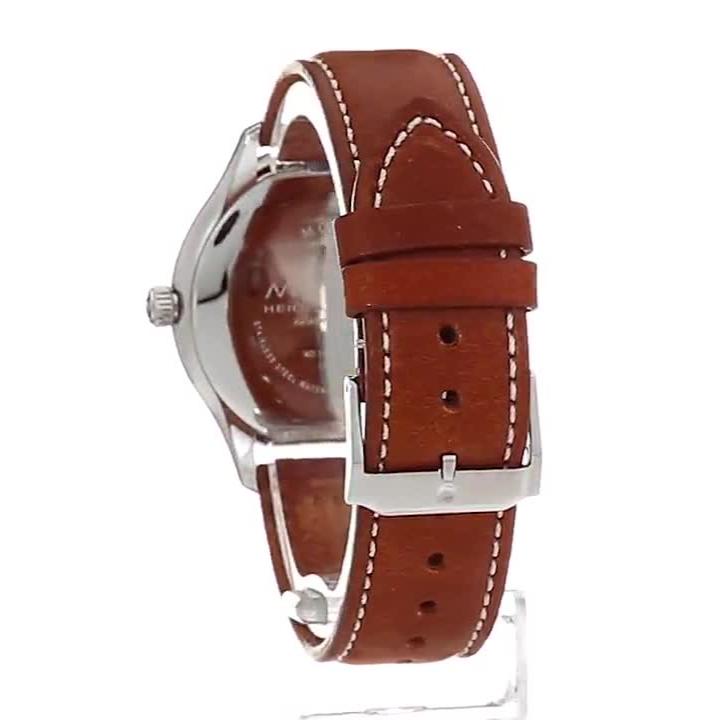 Movado Heritage Calendoplan Black Dial Brown Leather Strap Watch for Men - 3650001 Buy Now By Movado