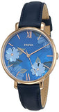 Fossil Jacqueline Blue Dial Blue Leather Strap Watch for Women - ES4673 Buy Now By Fossil