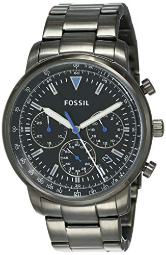 Fossil Goodwin Chrono Analog Black Dial Grey Steel Strap Watch for Men - FS5518 Buy Now By Fossil