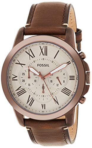 Fossil Grant Chronograph White Dial Brown Leather Strap Watch for Men - FS5344 Buy Now By Fossil