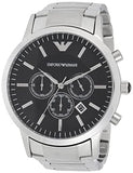 Emporio Armani Sportivo Chronograph Black Dial Silver Steel Strap Watch For Men - AR2460 Buy Now By Emporio Armani