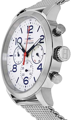 Tommy Hilfiger Jake Quartz White Dial Silver Mesh Bracelet Watch for Men - 1791233 Buy Now By Tommy Hilfiger