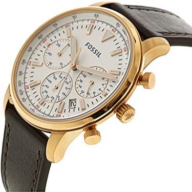 Fossil Goodwin Chronograph White Dial Brown Leather Strap Watch for Men - FS5415 Buy Now By Fossil