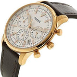 Fossil Goodwin Chronograph White Dial Brown Leather Strap Watch for Men - FS5415 Buy Now By Fossil