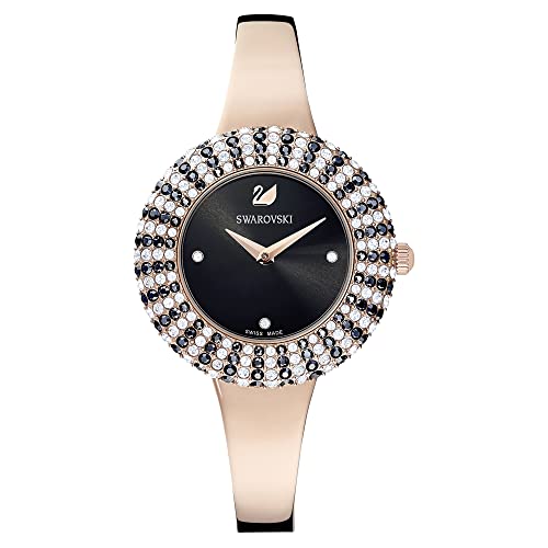 Swarovski Crystal Rose Black Dial Rose Gold Steel Strap Watch for Women - 5484050 Buy Now By Swarovski
