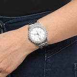 Guess Dazzler Diamonds Silver Dial Silver Steel Strap Watch for Women - W0335L1 Buy Now By Guess