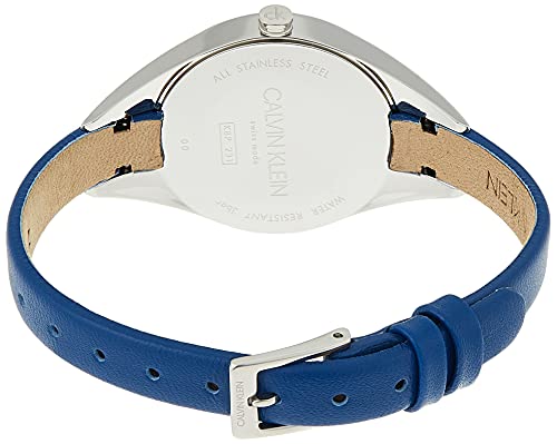 Calvin Klein Rebel Blue Silver Dial Blue Leather Strap Watch for Women - K8P231V6 Buy Now By Calvin Klein