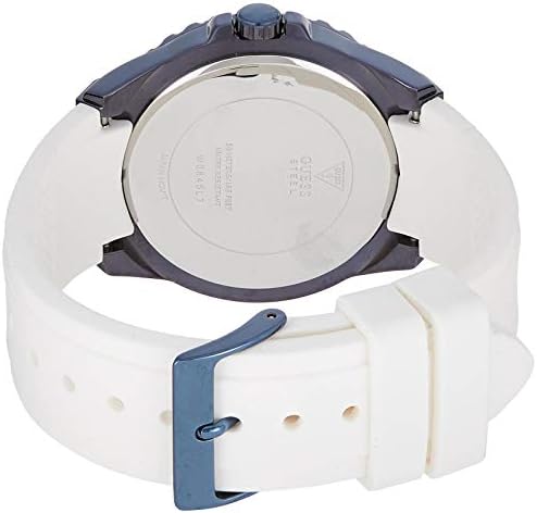 Guess Starlight Diamonds Silver Dial White Rubber Strap Watch for Women - W0846L7 Buy Now By Guess