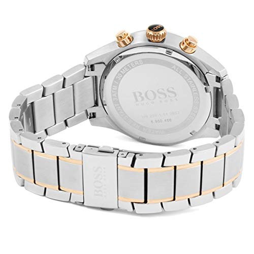 Hugo Boss Grand Prix Black Dial Two Tone Steel Strap Watch for Men - 1513473 Buy Now By Hugo Boss