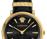 Versace V Circulus Quartz Black Dial Black Leather Strap Watch for Women - VBP12017 Buy Now By Versace
