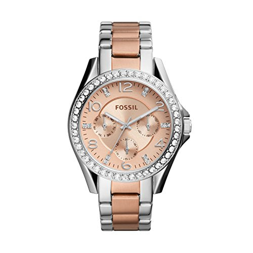 Fossil Riley Multifunction Rose Gold Dial Two Tone Steel Strap Watch for Women - ES4145 Buy Now By Fossil