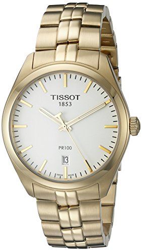 Tissot T Classic PR 100 Quartz White Dial Gold Steel Strap Watch for Men - T101.410.33.031.00 Buy Now By Tissot