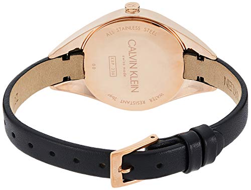 Calvin Klein Rebel Black Dial Black Leather Strap Watch for Women - K8P236C1 Buy Now By Calvin Klein