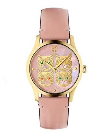 Gucci G Timeless Quartz Mother of Pearl Dial Pink Leather Strap Watch For Women - YA1264132 Buy Now By Gucci