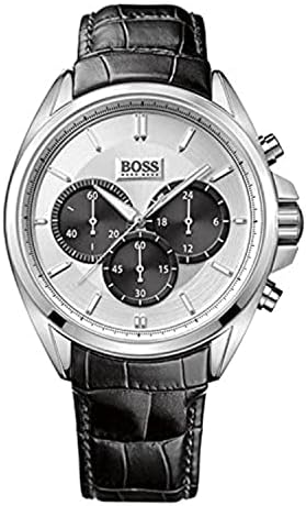 Hugo Boss Casual Chronograph Silver Dial Black Leather Strap Watch For Men - HB1512880 Buy Now By Hugo Boss