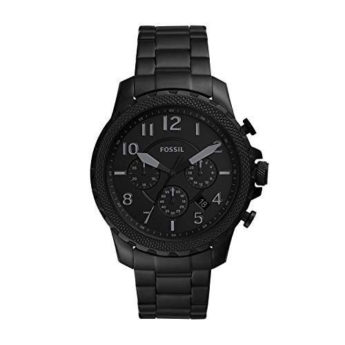 Fossil Bowman Chronograph Black Dial Black Steel Strap Watch for Men - FS5603 Buy Now By Fossil