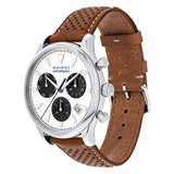 Movado Heritage Calendoplan Chronograph White Dial Brown Leather Strap Watch for Men - 3650008 Buy Now By Movado