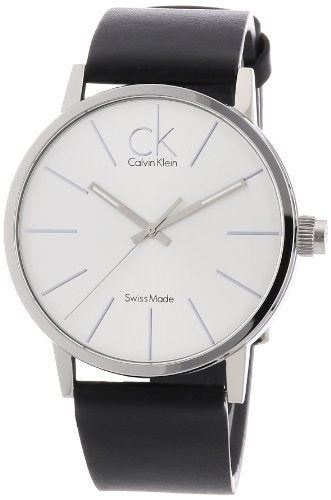 Calvin Klein Post Minimal Silver Dial Black Leather Strap Watch for Men - K7621192 Buy Now By Calvin Klein