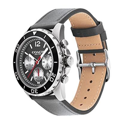 Coach Kent Grey Dial Grey Leather Strap Watch for Men - 14602561 Buy Now By Coach