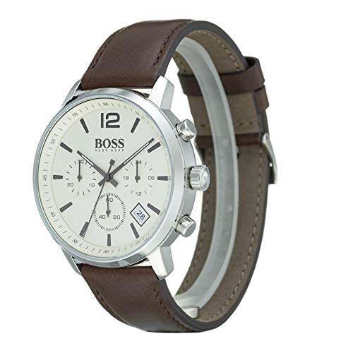 Hugo Boss Attitude White Dial Brown Leather Strap Watch for Men - 1513609 Buy Now By Hugo Boss