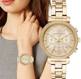 Michael Kors Sofie Chronograph Quartz Gold Dial Gold Steel Strap Watch For Women - MK6559 Buy Now By Michael Kors