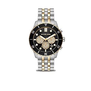 Michael Kors Cunningham Chronograph Black Dial Two Tone Steel Strap Watch For Men - MK8964 Buy Now By Michael Kors