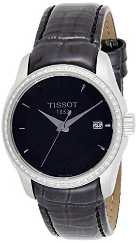 Tissot T Trend Couturier Diamonds Black Dial Black Leather Strap Watch for Women - T035.210.66.051.00 Buy Now By Tissot