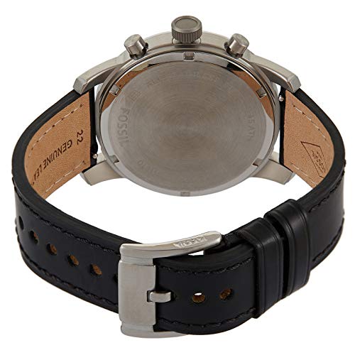 Fossil Pilot Chronograph Sky Blue Dial Black Leather Strap Watch for Men - FS5162 Buy Now By Fossil