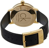 Calvin Klein Post Minimal Rose Gold Dial Black Leather Strap Watch For Men - K7622201 Buy Now By Calvin Klein