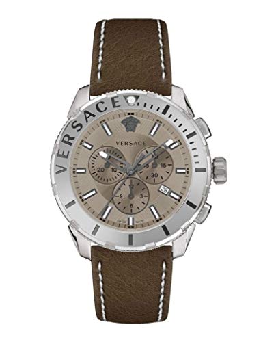 Versace Casual Chronograph Grey Dial Brown Leather Strap Watch for Men - VERG001-18 Buy Now By Versace