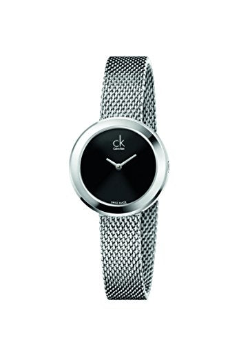 Calvin Klein Firm Black Dial Silver Mesh Bracelet Watch for Women - K3N23121 Buy Now By Calvin Klein