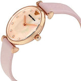 Emporio Armani Gianni T Bar Mother Of Pearl Pink Dial Pink Leather Strap Watch For Women - AR1958 Buy Now By Emporio Armani