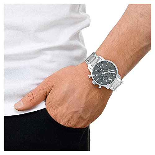 Calvin Klein City Chronograph Black Dial Silver Steel Strap Watch for Men - K2G27143 Buy Now By Calvin Klein