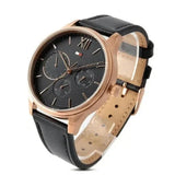 Tommy Hilfiger Damon Quartz Black Dial Black Leather Strap Watch for Men - 1791419 Buy Now By Tommy Hilfiger