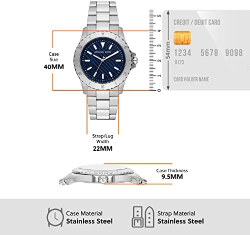 Michael Kors Everest Three-Hand Blue Dial Silver Steel Strap Watch For Men - MK9079 Buy Now By Michael Kors