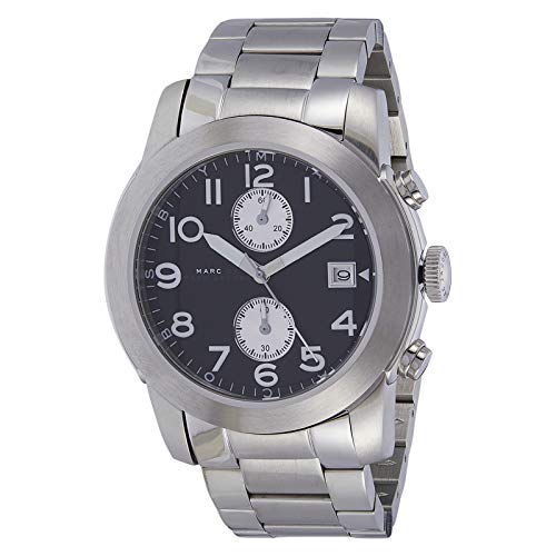 Marc Jacobs Larry Chronograph Black Dial Silver Steel Strap Watch for Men - MBM5050 Buy Now By Marc Jacobs