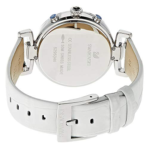 Swarovski Era Journey Silver Dial White Leather Strap Watch for Women - 5295346 Buy Now By Swarovski