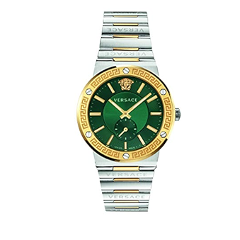 Versace Hellenyium Quartz Green Dial Silver Steel Strap Watch For Men - VEVK00420 Buy Now By Versace