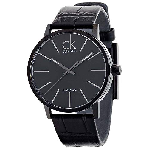 Calvin Klein Post Minimal Black Dial Black Leather Strap Watch for Men - K7621401 Buy Now By Calvin Klein