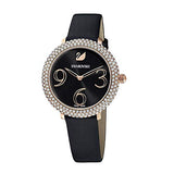Swarovski Crystal Frost Black Dial Black Leather Strap Watch for Women - 5484058 Buy Now By Swarovski